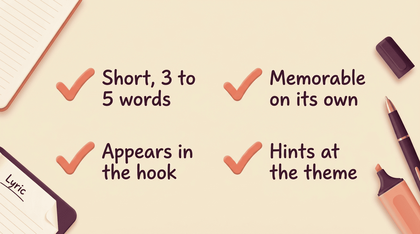 Checklist of what makes a strong final song title